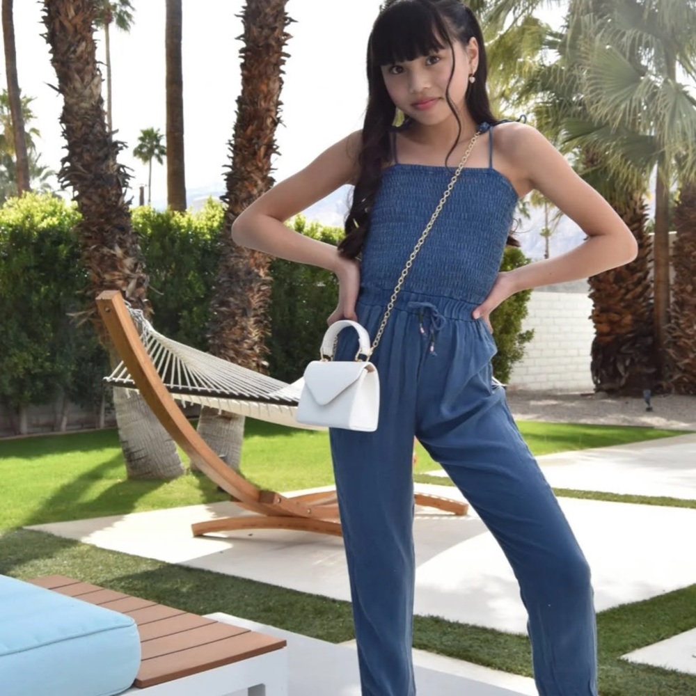 Vintage  Havana Chambray blue romper jumpsuit XL